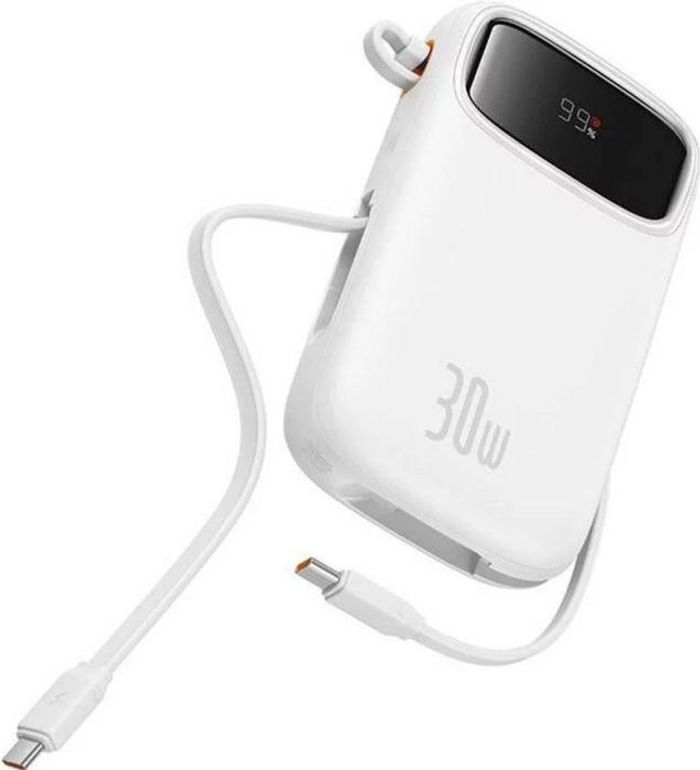 Зовнішній акумулятор (павербанк) Baseus QPow 2 20000mAh 30W White (P10055009213-00)