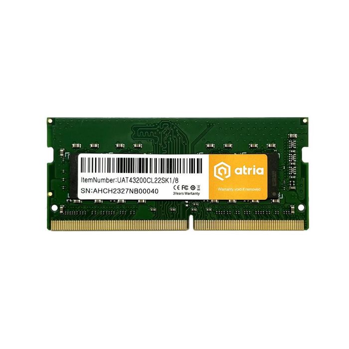 Память для ноутбуків Atria 8 GB SO-DIMM DDR4 3200 MHz (UAT43200CL22SK1/8)