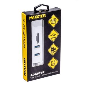 USB Type-C концентратор (Hub) Maxxter NECH-2P-SD-01