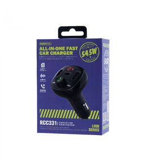 FM-трансмітер Remax Lodi Series 2xUSB + Type-C 54.5W Black