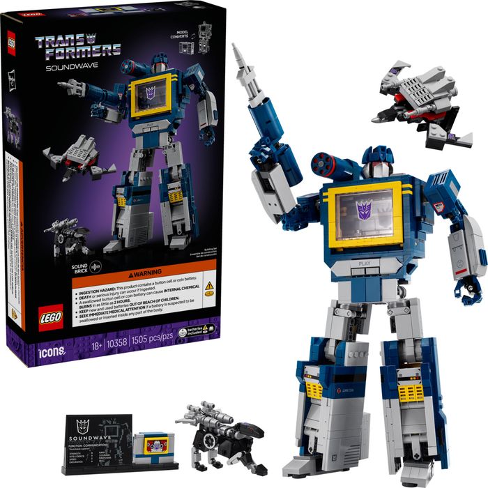 Блоковий конструктор Lego Icons Трансформери Саундвейв (10358)