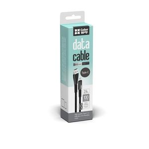 Кабель 1m USB 2.0 AM/Type-C Colorway (CW-CBUC035-BK) (zinc alloy + led) 2.4А Black