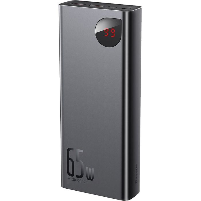 Зовнішній акумулятор (павербанк) Baseus Adaman Metal Digital Display Quick Charge Power Bank 65W 20000mAh Black (PPIMDA-D01)