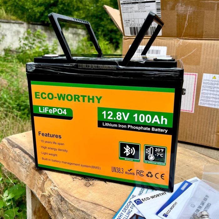 Акумулятор для ДБЖ/інвертора Eco-Worthy LiFePO4 12.8V 100Ah Bluetooth (L13080202138-1)