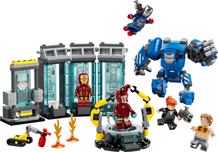 Блоковий конструктор Lego Super Heroes Лабораторія Залізної Людини зал обладунків (76315)