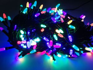 Гірлянда 100 led color (чорний провід) конус 80 ламп 7 метрів